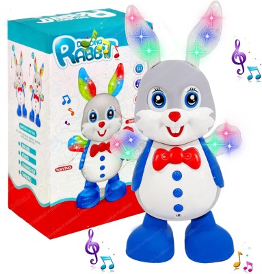 mega shine Dancing Rabbit with Music, Flashing Lights, Dancing Toys for Kids(Multicolor)