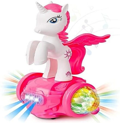 hda group Unicorn Stunt Tricyle Toy 5D Lights And Sound Electric Car(Multicolor)