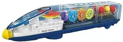 hda group Battery Operated 3D Concept Gear Transparent Train Toy with Flashing LED Light(Multicolor)