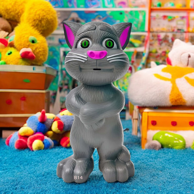 SNM97 Talking Tom Cat Toy For Kids Intelligent Speaking Repeats & Music_176(Grey)