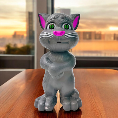SNM97 Talking Tom Cat Toy For Kids Intelligent Speaking Repeats & Music_06(Grey)
