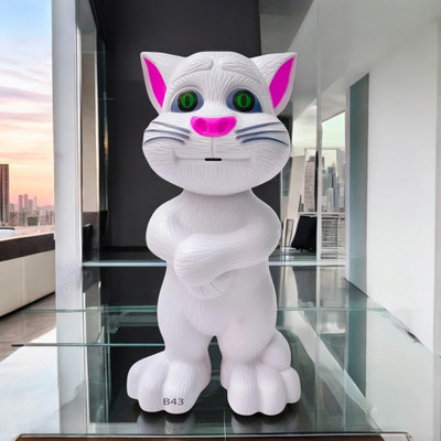 Just97 Talking Tom Cat Toy For Kids Intelligent Speaking Repeats & Music_576(White)