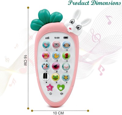 Toyporium Radish Style Pretend Play Cell Phone Toy for Kids with Music and Lights|101(Multicolor)