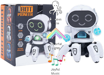 Haulsale Bot Robot Octopus Style, Colorful Lights, Music-All Direction Movement Toy-89(Multicolor)