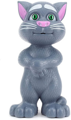 wishhuttoys Intelligent Talking Tom Cat toy for kids with songs and word repeat funny tone(Grey)