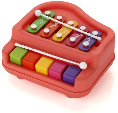 LICHEE 2 in 1 Xylophone and Piano Toy with 5 Colorful Keys for Toddlers for Kids(Multicolor)