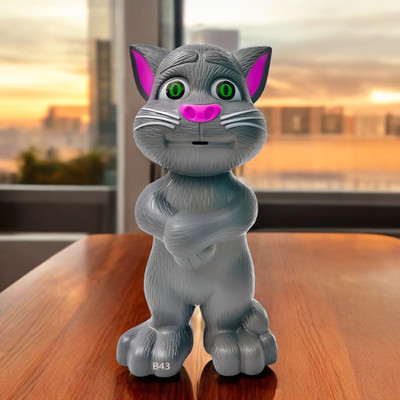 Just97 Talking Tom Cat Toy For Kids Intelligent Speaking Repeats & Music_314(Grey)