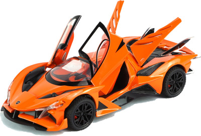 Joy Junction 1:32 Scale Apolo Diecast Pull Back Toy car with Openable Doors, Light & Sound(Orange)