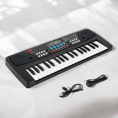 Kid Kraze 37-Key Musical Piano Keyboard with Microphone Songs Recording for Kids_B169(Black)
