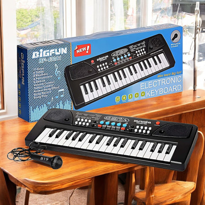 Mahi Zone 37-Key Musical Piano Keyboard with Microphone Songs Recording for Kids_M37(Black)