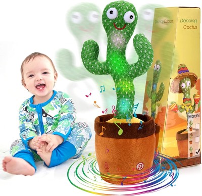 Kid Kraze Talking Dancing Cactus Baby Toy, Mimicking Cactus Toy(Green, Brown)