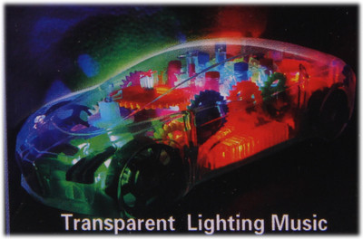 JR CLUB Transparent Musical Concept Racing Car with 3D Flashing LED Lights for Kids-302(Multicolor)