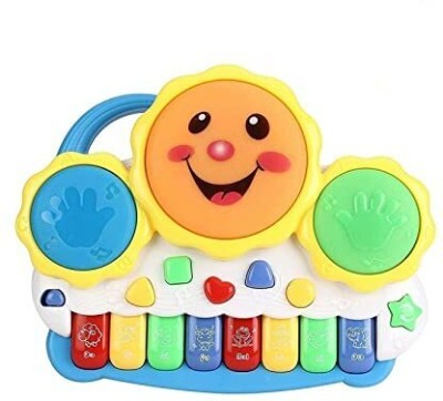 HouseOfCommon Drum Keyboard Musical Toys with Flashing Lights - Animal Sounds and Songs(Multicolor)