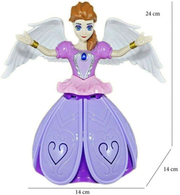 Kid Kraze Musical Angel Princess Toy Doll 360° Rotation Feature & 3D LED Lights_A62(Multicolor)
