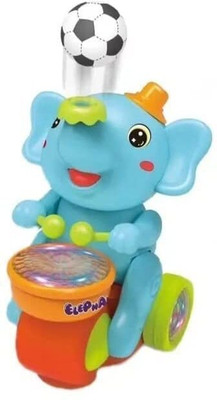 GOSHOPPE ENTERPRISES Musical Walking Elephant Drummer Toy with Flashing Light & Sound Toy(Multicolor)