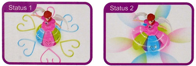 Mahi Zone Musical Angel Princess Toy Doll 360° Rotation Feature & 3D LED Lights_D228(Multicolor)