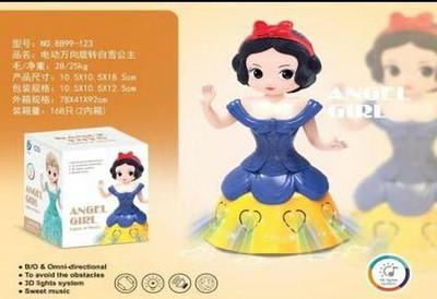 RIGHT SEARCH Girl Robot Musical 360° Rotating Dancing, Flashing 3D Light with Music Toy(Blue)