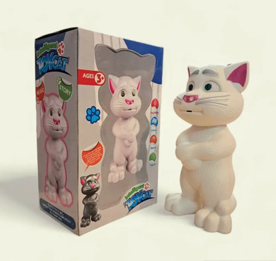 KC COLLECTION Talking Cat | Repeats Everything | Fun Toy for Kids(White)
