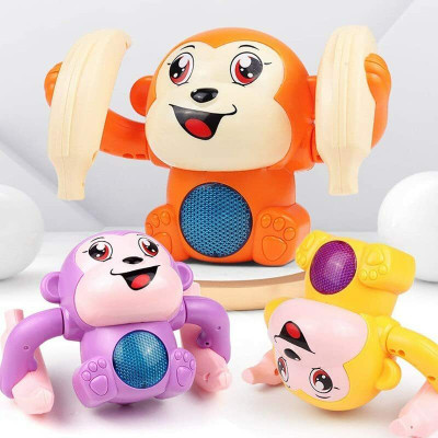 Acsmart Dancing and Spinning Monkey Toy Banana Monkey with Light and Sound Effects(Multicolor)