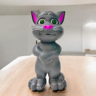 Just97 Talking Tom Cat Toy For Kids Intelligent Speaking Repeats & Music_50(Grey)