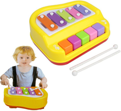 BMT Xylophone 2-in-1 Premium Piano 5 Key Scale Musical Toy For Kids - 708(Multicolor)