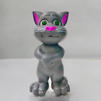 Mahi Zone Talking Tom Cat Toy For Kids Intelligent Speaking Repeats & Music_M344(Grey)