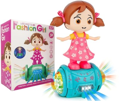 Amaflip Fashion Girl Musical Dancing Girl 360 Degree Rotating with 5D Light and Musical(Multicolor)