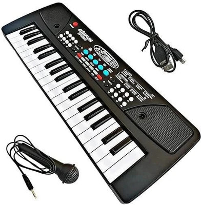 Mogli Toys Kids Piano Keyboard with Microphone/37 Keys Kid Educational Musical Toys(Black, White)