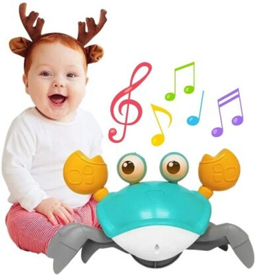 Tenmar Dancing Crawling Crab Toy for Baby Tummy Time Light Up and Musical Toy for Kids(Multicolor)
