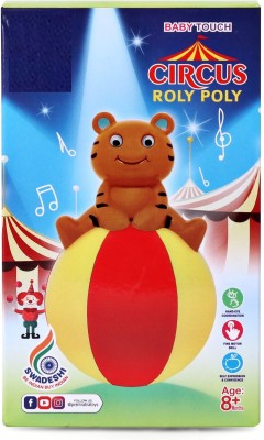 zokato Circus Roly Poly Musical Rattling Roly Poly for Infants(Orange, Yellow)