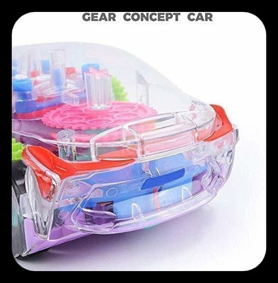 Paramount Gallery 3D Concept Gear Car Toy, Transparent Car, With 360 Degree Rotation-KK115(Multicolor)