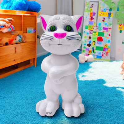 SNM97 Talking Tom Cat Toy For Kids Intelligent Speaking Repeats & Music_623(White)