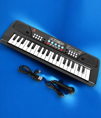 SNM97 37-Key Musical Piano Keyboard with Microphone 430A1 Song Record Feaure_P111(Black)