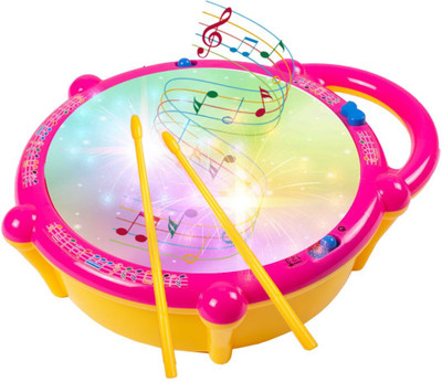 mega shine 3D Flash Drum Toy with Flash Light & Music Effects(Multicolor)