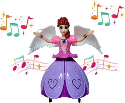 Lilkids Dancing Doll Princess 360 Degree Angel Girl Lights with Music Sound Toy for Kids(Multicolor)