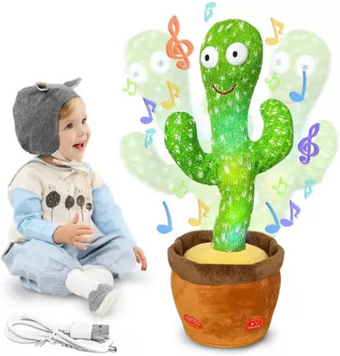 Onshhm Dancing Cactus with Lights Up Talking Singing Toy Rechargeable Dancing Toys(Multicolor)
