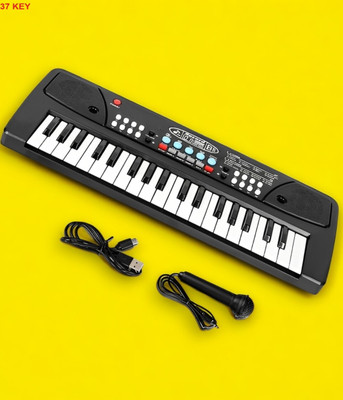 Mahi Zone 37-Key Musical Piano Keyboard with Microphone 430A1 Song Record Feaure_V212(Black)