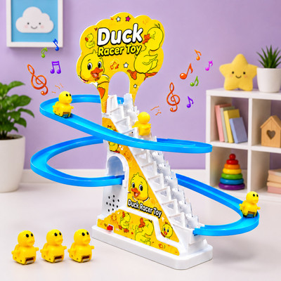 Netigems Cute Duck Racer Staires Climbing Toys-For-Kids-Baby, Toy Gift For Boys-Girls(Yellow)