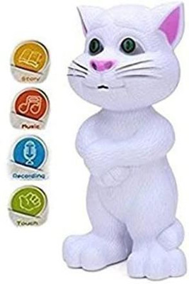 Kid Kraze Talking Tom Cat Toy For Kids Intelligent Speaking Repeats What You Say_T473(White)
