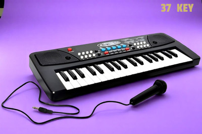 SNM97 37-Key Musical Piano Keyboard with Microphone 430A1 Song Record Feaure_P763(Black)