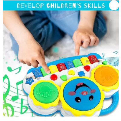 Tiny Tales Smile Drum Keyboard Musical Piano Board with Flashing Lights(Multicolor)