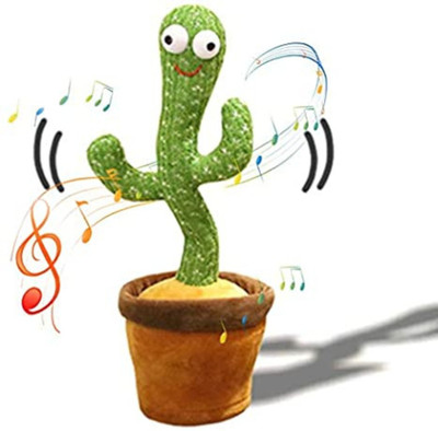 SALEOFF Dancing Cactus Plush Toys Sing,Dance and Record Electronic Toy698(Green, Brown)