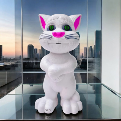 Kid Kraze Talking Tom Cat Toy For Kids Intelligent Speaking Repeats & Music_553(White)