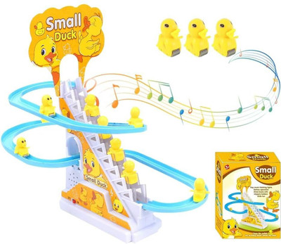 ZODZE Happy Duck Track Set Toy for Kids, Duck Sliding Toy Set,3 Small Duck(Yellow)