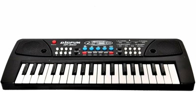 BIGFUN 37 Key Piano Keyboard Toy with Mic Dc Power Option Recording for Boys and Girls(Black)