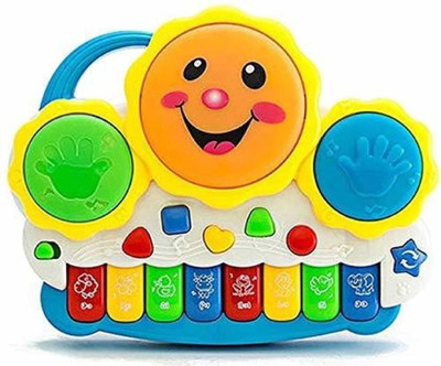 nilkanth Drum Piano Keyboard Musical Toys With Flashing Lights, Animal Sounds(Multicolor)