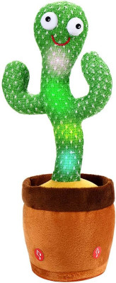 Toyvala Dancing Talking Cactus Plush Toy, Wriggle, Singing, Repeats What You Say-986(Green, Brown)