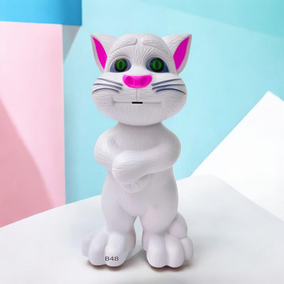 SNM97 Talking Tom Cat Toy For Kids Intelligent Speaking Repeats & Music_585(White)