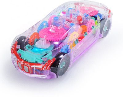 JR CLUB Transparent Musical Concept Racing Car with 3D Flashing LED Lights for Kids-113(Multicolor)