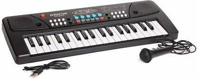BMT 37 Key Bigfun Piano Keyboard Toy for Kids with Mic Dc Power Option Recording(Black)